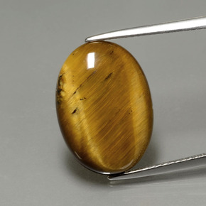 7.51 ct Brown Tiger's Eye Gemstone, Tiger's Eye Gem in Oval Cabochon Shape for Sale.