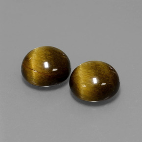 5.50 ct Brown Tiger's Eye Stone, Natural Tiger's Eye in Round Cabochon Shape for Sale