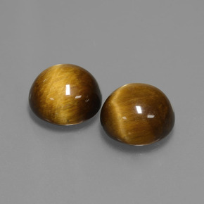 7.63 ct Brown Tiger's Eye Stone, Natural Tiger's Eye in Round Cabochon Shape for Sale