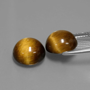 Tiger's Eye Gemstone in 10 mm (calibrated) Size for Sale, Tiger's Eye Stone in Gold Brown Color