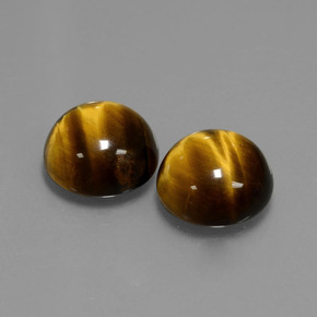 7.62 ct Brown Tiger's Eye Stone, Natural Tiger's Eye in Round Cabochon Shape for Sale