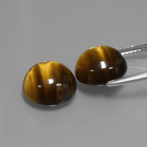 Tiger's Eye Gemstone in 10 mm (calibrated) Size for Sale, Tiger's Eye Stone in Gold Brown Color