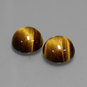 7.62 ct Brown Tiger's Eye Stone, Natural Tiger's Eye in Round Cabochon Shape for Sale