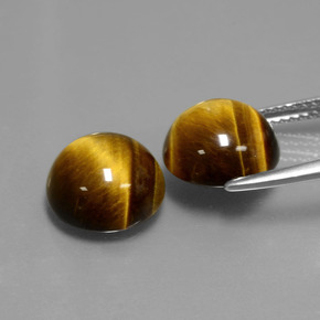 Tiger's Eye Gemstone in 10 mm (calibrated) Size for Sale, Tiger's Eye Stone in Gold Brown Color