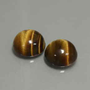 7.55 ct Brown Tiger's Eye Stone, Natural Tiger's Eye in Round Cabochon Shape for Sale