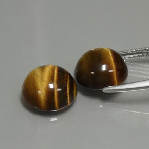 Tiger's Eye Gemstone in 10 mm (calibrated) Size for Sale, Tiger's Eye Stone in Gold Brown Color