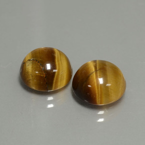 7.43 ct Brown Tiger's Eye Stone, Natural Tiger's Eye in Round Cabochon Shape for Sale
