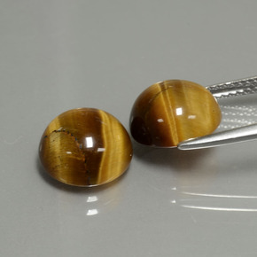 Tiger's Eye Gemstone in 10 mm (calibrated) Size for Sale, Tiger's Eye Stone in Gold Brown Color