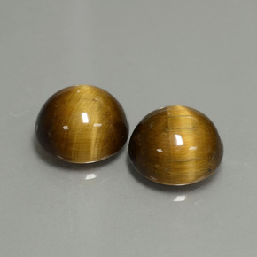 7.61 ct Brown Tiger's Eye Stone, Natural Tiger's Eye in Round Cabochon Shape for Sale