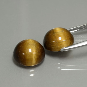 Tiger's Eye Gemstone in 10 mm (calibrated) Size for Sale, Tiger's Eye Stone in Gold Brown Color