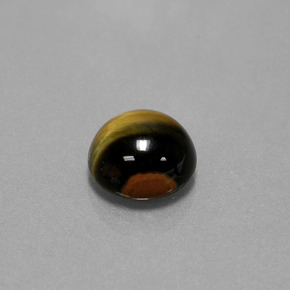 3.81 ct Brown Tiger's Eye Stone, Natural Tiger's Eye in Round Cabochon Shape for Sale