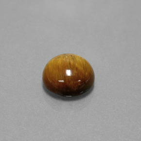 3.46 ct Brown Tiger's Eye Stone, Natural Tiger's Eye in Round Cabochon Shape for Sale