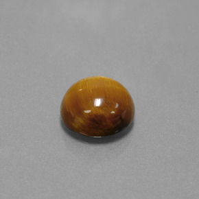 3.69 ct Brown Tiger's Eye Stone, Natural Tiger's Eye in Round Cabochon Shape for Sale