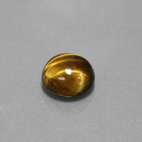 3.72 ct Brown Tiger's Eye Stone, Natural Tiger's Eye in Round Cabochon Shape for Sale