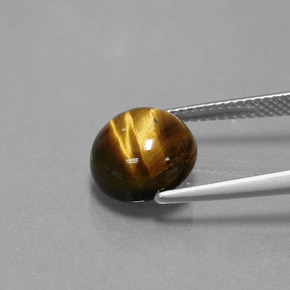 Tiger's Eye Gemstone in 10 mm (calibrated) Size for Sale, Tiger's Eye Stone in Gold Brown Color