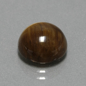 3.74 ct Brown Tiger's Eye Stone, Natural Tiger's Eye in Round Cabochon Shape for Sale