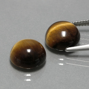 Tiger's Eye Gemstone in 10 mm (calibrated) Size for Sale, Tiger's Eye Stone in Gold Brown Color