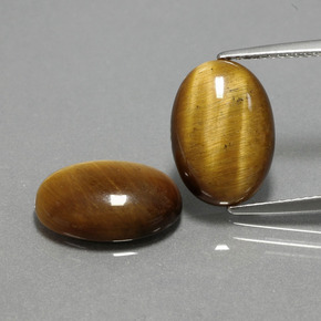 8.88 ct Brown Tiger's Eye Gemstone, Tiger's Eye Gem in Oval Cabochon Shape for Sale.