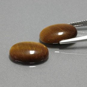Tiger's Eye Gemstone in 14 x 10 mm (calibrated) Size for Sale, Tiger's Eye Stone in Gold Brown Color