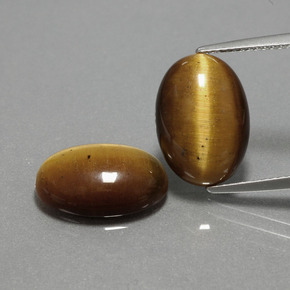 9.02 ct Brown Tiger's Eye Gemstone, Tiger's Eye Gem in Oval Cabochon Shape for Sale.