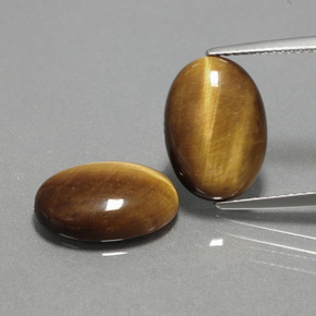 8.43 ct Brown Tiger's Eye Gemstone, Tiger's Eye Gem in Oval Cabochon Shape for Sale.