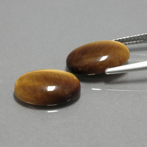 Tiger's Eye Gemstone in 14 x 10 mm (calibrated) Size for Sale, Tiger's Eye Stone in Gold Brown Color