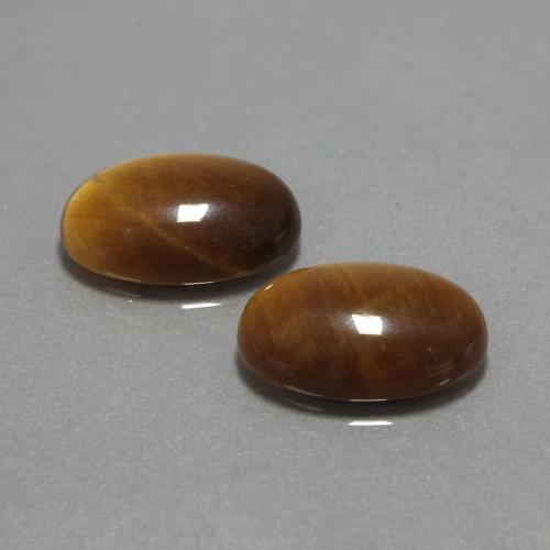 9.04 ctw Brown Tiger's Eye Stones, Natural Tiger's Eye in Oval Cabochon Shape for Sale