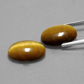 Tiger's Eye Gemstone in 14 x 10 mm (calibrated) Size for Sale, Tiger's Eye Stone in Gold Brown Color