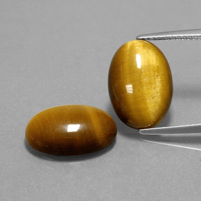 Marrón dorado Ojo de Tigre Gema - 4.5ct Cabujón Óvalo (ID: 390507)