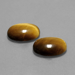 9.10 ctw Brown Tiger's Eye Stones, Natural Tiger's Eye in Oval Cabochon Shape for Sale