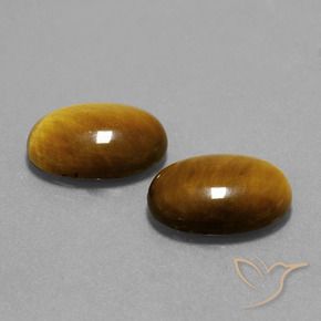 9.06 ctw Brown Tiger's Eye Stones, Natural Tiger's Eye in Oval Cabochon Shape for Sale
