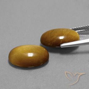 Tiger's Eye Gemstones in 14 x 10 mm (calibrated) Size for Sale, Tiger's Eye Stones in Golden Brown Color