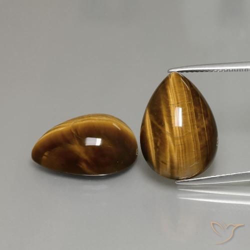 22.82 ct Pear Tiger's Eye, 18.1 x 13 mm From Thailand, Photo A