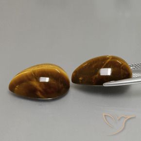 Tiger's Eye Gemstones in 18 x 13 mm (calibrated) Size for Sale, Tiger's Eye Stones in Warm Brown Color