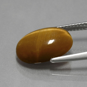 Tiger's Eye Gemstone in 14 x 10 mm (calibrated) Size for Sale, Tiger's Eye Stone in Gold Brown Color
