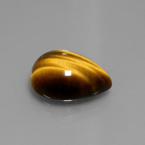 5.05 ct Brown Tiger's Eye Stone, Natural Tiger's Eye in Pear Cabochon Shape for Sale
