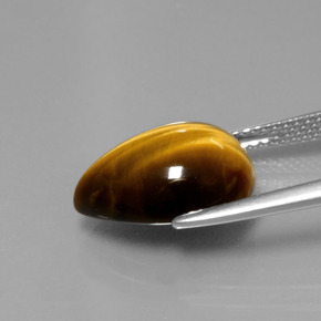 Tiger's Eye Gemstone in 13.7 x 9.8 mm Size for Sale, Tiger's Eye Stone in Gold Brown Color