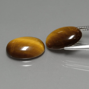 Tiger's Eye Gemstone in 14 x 10 mm (calibrated) Size for Sale, Tiger's Eye Stone in Gold Brown Color