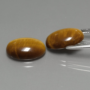Tiger's Eye Gemstone in 14 x 10 mm (calibrated) Size for Sale, Tiger's Eye Stone in Gold Brown Color