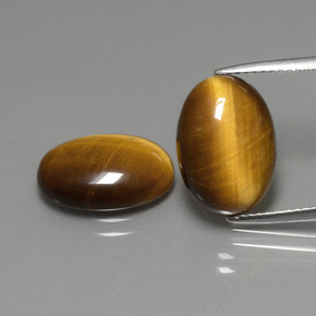 8.69 ct Brown Tiger's Eye Gemstone, Tiger's Eye Gem in Oval Cabochon Shape for Sale.