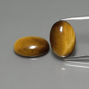 Golden Brown Tiger's Eye Gem - 4.6ct Oval Cabochon (ID: 390836)