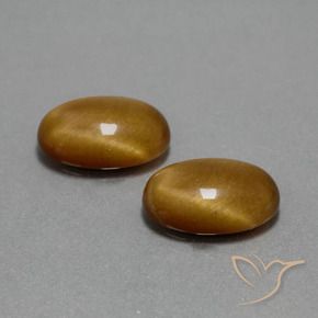 9.05 ctw Brown Tiger's Eye Stones, Natural Tiger's Eye in Oval Cabochon Shape for Sale