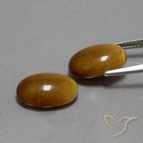 Tiger's Eye Gemstones in 14 x 10 mm (calibrated) Size for Sale, Tiger's Eye Stones in Golden Brown Color
