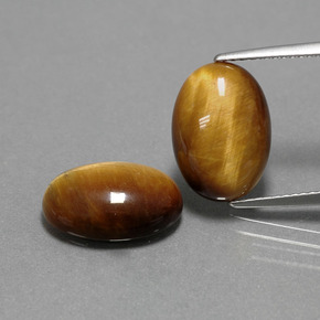 Medium Brown Tigerauge Edelstein - 4.5ct Oval Cabochon (ID: 390898)