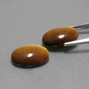 Tiger's Eye Gemstone in 14 x 10 mm (calibrated) Size for Sale, Tiger's Eye Stone in Gold Brown Color