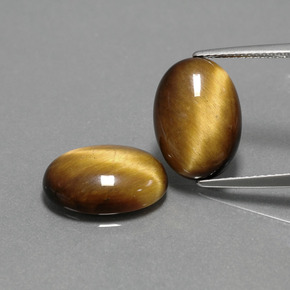 Medium Brown Тигриный Глаз Камень - 4.4ct Овал Кабошон (ID: 390901)