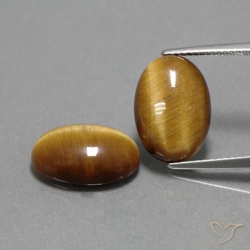 9.08ctw Natural Medium-Light Brown Tiger's Eye, Oval, Opaque