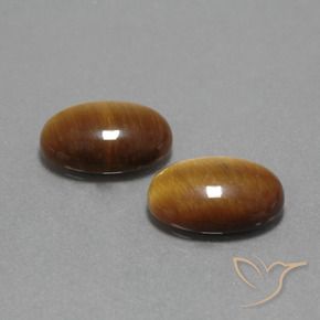 9.08 ctw Brown Tiger's Eye Stones, Natural Tiger's Eye in Oval Cabochon Shape for Sale