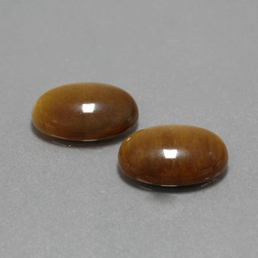8.98 ctw Brown Tiger's Eye Stones, Natural Tiger's Eye in Oval Cabochon Shape for Sale