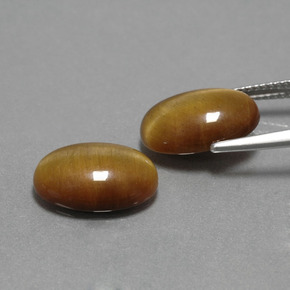 Tiger's Eye Gemstones in 14 x 10 mm (calibrated) Size for Sale, Tiger's Eye Stones in Warm Brown Color